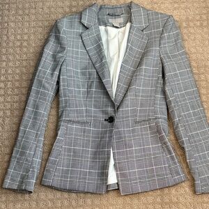 H&M Classic Checkered Blazer in Gray